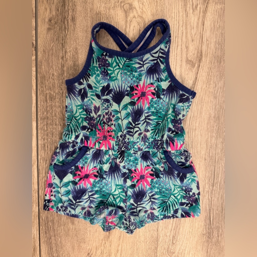 Floral Tropical Print Romper